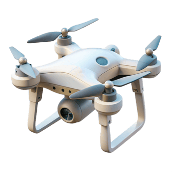 impressive artistic White Drone in Flight Isolated high resolution png