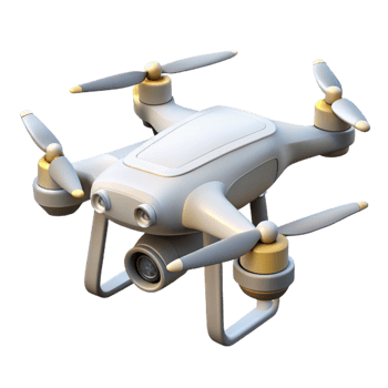 magnificent modern White Drone in Flight Isolated high resolution png