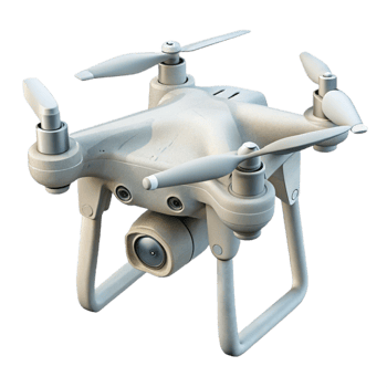 dramatic traditional White Drone with Camera Cutout genuine png