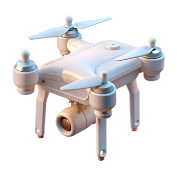 dramatic modern White Drone with Camera Cutout original png