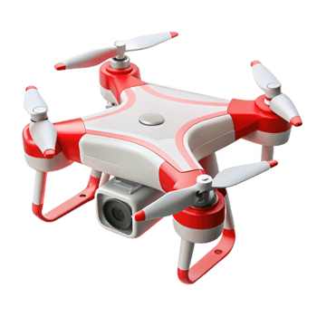 impressive classic White Drone with Red Accents Transparent Background genuine png
