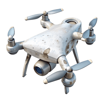 vibrant modern White Drone with Rotating Blades Cutout high quality png
