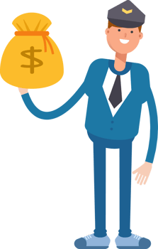 Postman Character Holding Dollar Sack png