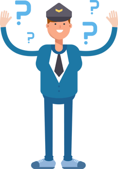 Postman Character and Question Marks png