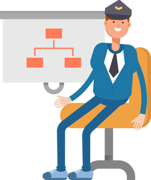 Postman Character Presenting Organization Chart png