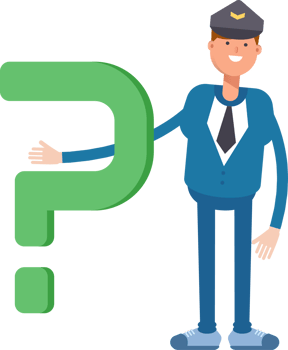 Postman Character and Question Mark png