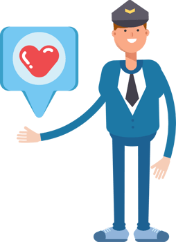 Postman Character and Heart Message png