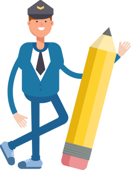 Postman Character and Pencil png