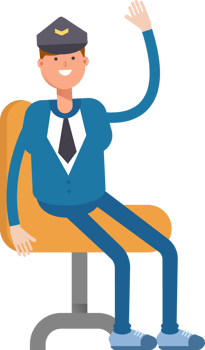 Postman Character Sitting on Chair png