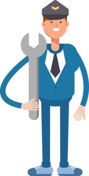 Postman Character Holding Wrench png