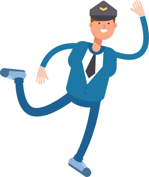 Postman Character Jumping and Flying png
