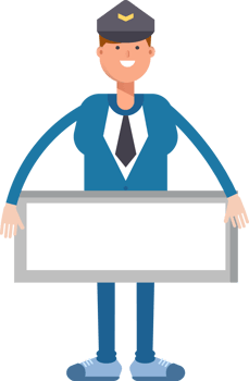 Postman Character and Blank Signage png