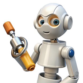elegant minimalist White Industrial Robot Holding Cylinder Isolated premium png