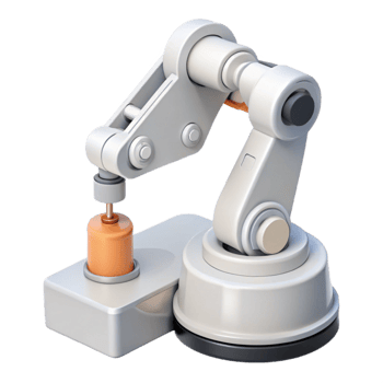 extraordinary classic White Industrial Robot Placing Component Transparent Background original png
