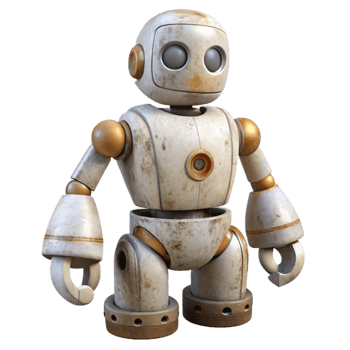 beautiful abstract White Industrial Robot with Touchscreen Cutout authentic png