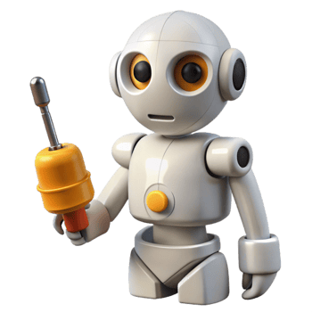 serene modern White Industrial Robot with Touchscreen Cutout original png