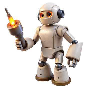 serene artistic White Industrial Robot with Touchscreen Cutout original png