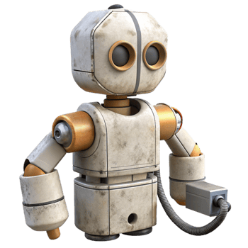 impressive minimalist White Industrial Robot with Touchscreen Cutout detailed png