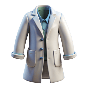 dramatic creative White Lab Coat Front View Isolated Element authentic png