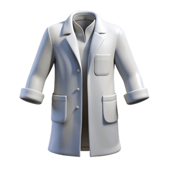 impressive artistic White Lab Coat Front View Isolated Element genuine png