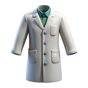 vibrant rustic White Lab Coat Front View Isolated Element detailed png