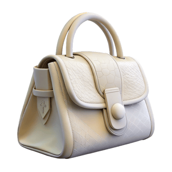 serene vintage White Leather Handbag Studio Shot Cutout authentic png