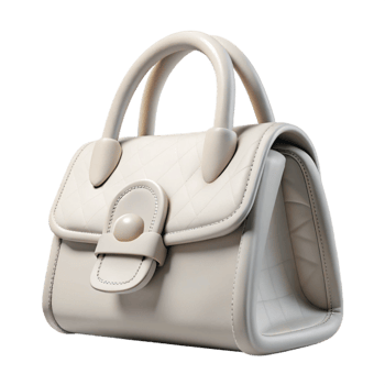 serene artistic White Leather Handbag Studio Shot Cutout high resolution png