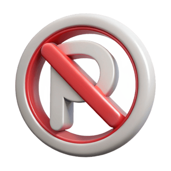 extraordinary creative White No Parking Sign Transparent Background Cutout high quality png