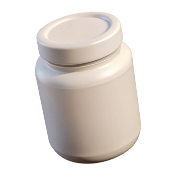 extraordinary classic White Plastic Jar with Screw Cap Isolated png