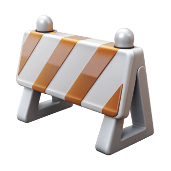 elegant modern White Road Barrier Side View Transparent Cutout premium png