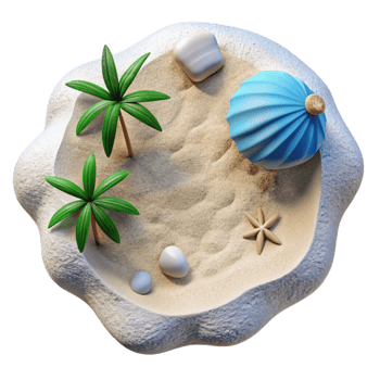 serene artistic White Sand Beach Top Down View Transparent detailed png