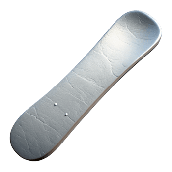 serene traditional White Snowboard Bottom View authentic png