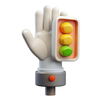 dramatic modern White Traffic Controller Hand Signals Transparent Background Cutout detailed png