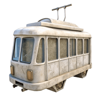 wonderful abstract White Tram Side View Transparent Cutout high resolution png
