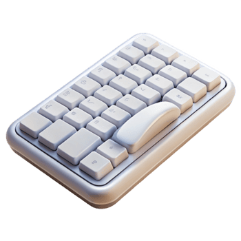 elegant vintage White Wireless Keyboard for Online Work Cutout png