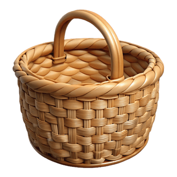 magnificent classic Wicker Basket Cutout with Woven Texture professional png