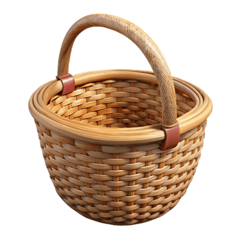 extraordinary modern Wicker Basket with Handles Transparent Background original png