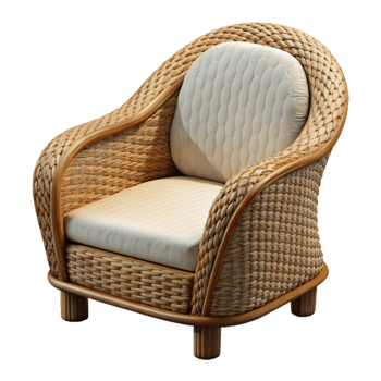 vibrant contemporary Wicker Chair Natural Texture Isolated Element genuine png