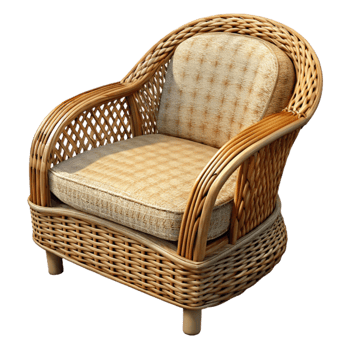beautiful vintage Wicker Chair Natural Texture Isolated Element high resolution png