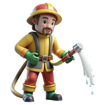wonderful classic Wildfire Fighter Hose Spraying Water Transparent Background exclusive png