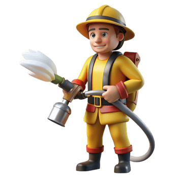 magnificent contemporary Wildfire Fighter Hose Spraying Water Transparent Background original png