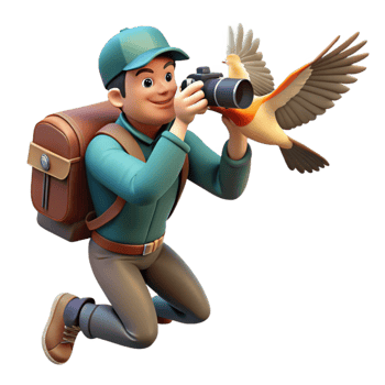 impressive contemporary Wildlife Photographer Capturing Bird in Flight Transparent Background genuine png