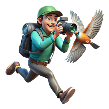magnificent classic Wildlife Photographer Capturing Bird in Flight Transparent Background exclusive png