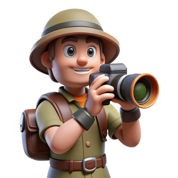 serene modern Wildlife Photographer with Telephoto Lens Cutout detailed png