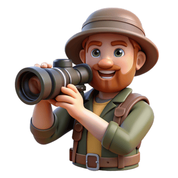 elegant classic Wildlife Photographer with Telephoto Lens Cutout high quality png
