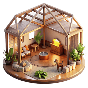 vibrant modern Wildlife Rehabilitation Center Interior Sunlight Background original png