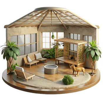 extraordinary artistic Wildlife Rehabilitation Center Interior Sunlight Background exclusive png