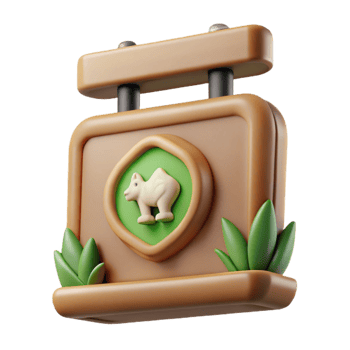 beautiful rustic Wildlife Rehabilitation Center Sign Close Up Transparent Background authentic png