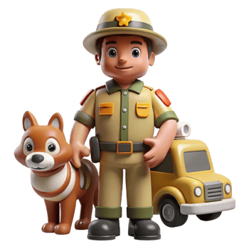 elegant contemporary Wildlife Rescue Team in Action Isolated authentic png