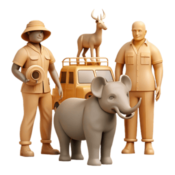 wonderful rustic Wildlife Rescue Team Silhouette Cutout detailed png